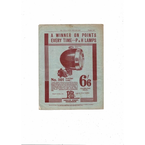 1933/34 Aston Villa v Blackburn Rovers & Sheffield United Football Programme