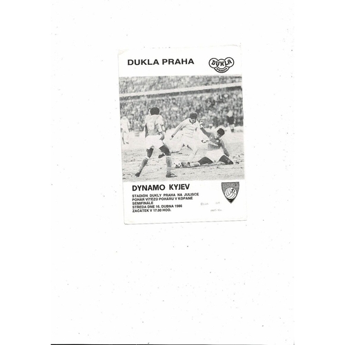 1985/86 Dukla Prague v Dynamo Keiv European Cup Winners Cup Semi Final