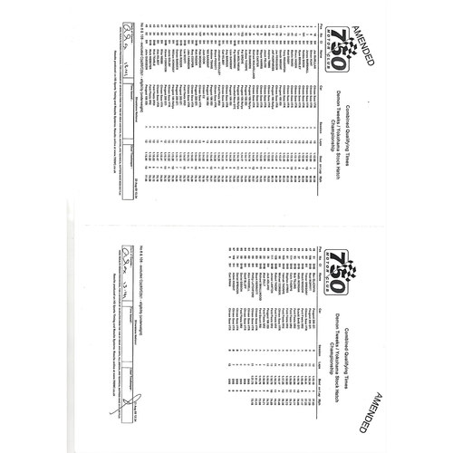2009 Silverstone 750 Motor Club Championship Car Races Meeting (22-23/08/2009) Motor Racing Programme & Event Entry Ticket +Timing/Race Result Sheets