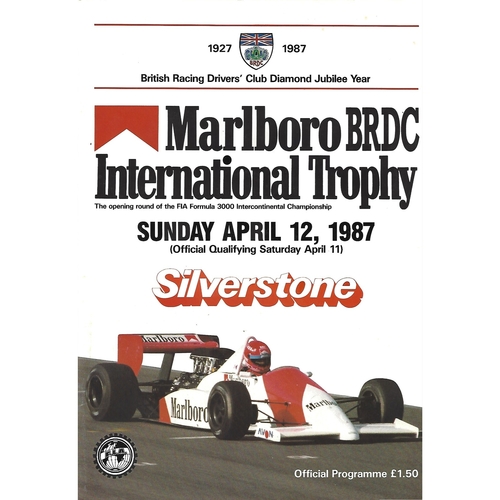 1987 Silverstone B.R.D.C Marlboro International Trophy Race Meeting (12/04/1987) Motor Racing Programme