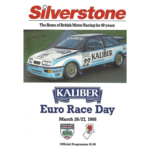1988 Silverstone Kaliber Euro Race Day Meeting (26-27/03/1988) Motor Racing Programme