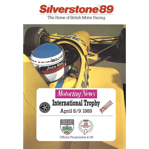 1989 Silverstone Motoring News International Trophy Race Meeting (08-09/04/1989) Motor Racing Programme