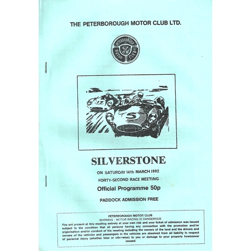 1992 Silverstone The Peterborough Motor Club 42nd Race Meeting (14/03/1992) Motor Racing Programme