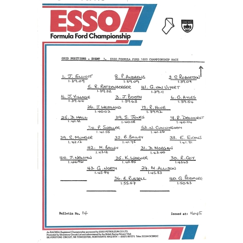 1986 Silverstone B.R.D.C Championship Finals Meeting (04-05/10/1986) Motor Racing Programme & Practice/Result Timing Sheets