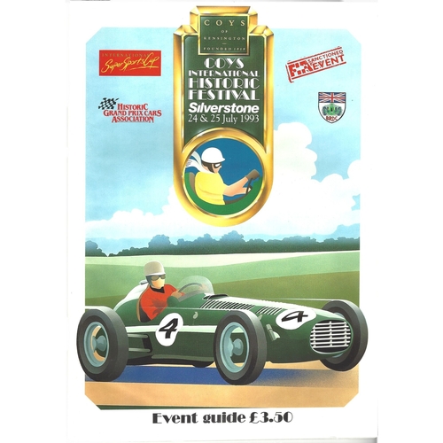 1993 Silverstone Coy's International Historic Festival Meeting (24-25/07/1993) Motor Racing Programme & Practice/Result Timing Sheets