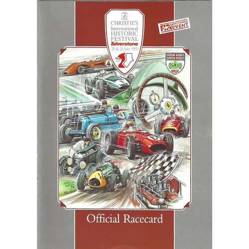 1992 Silverstone Christie's International Historic Festival Meeting (25-26/07/1992) Motor Racing Programme, Race Card, Event Entry Ticket & Practice/Result Timing Sheets