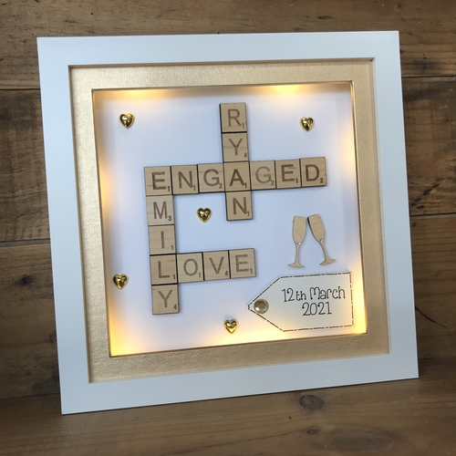 engagement / wedding scrabble word art