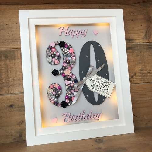 LED  Happy 30 th birthday frame