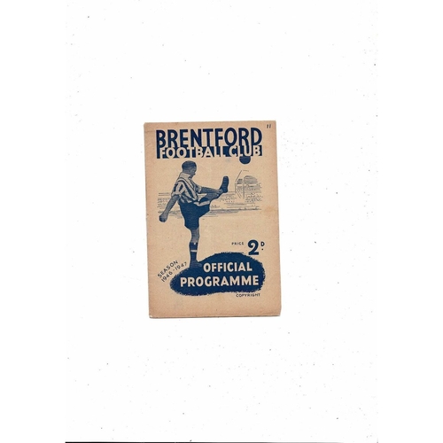 1946/47 Brentford v Sheffield United Football Programme