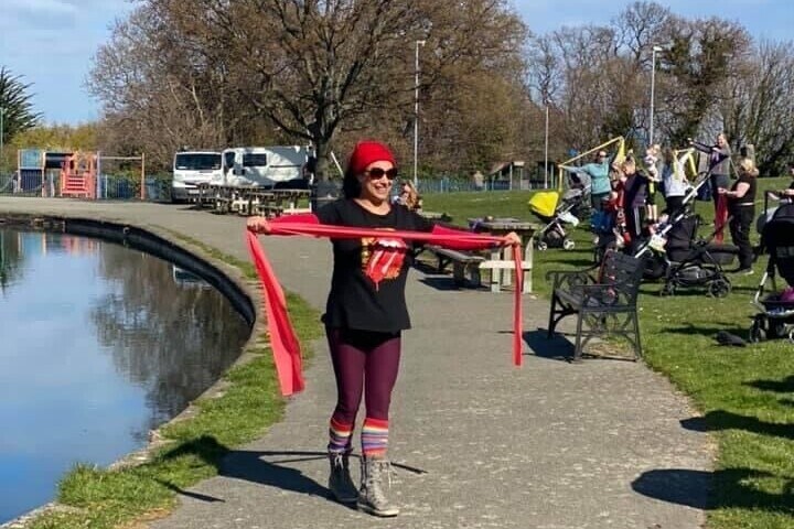 A great warm up before the exercise event in Conwy, Colwyn Bay North Wales