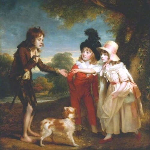 Portrait of Sir Francis Ford's Children Giving a Coin to a Beggar Boy