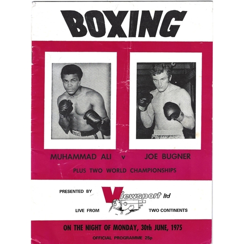1975 Muhammad Ali v Joe Bugner (Viewsport) Boxing Programme