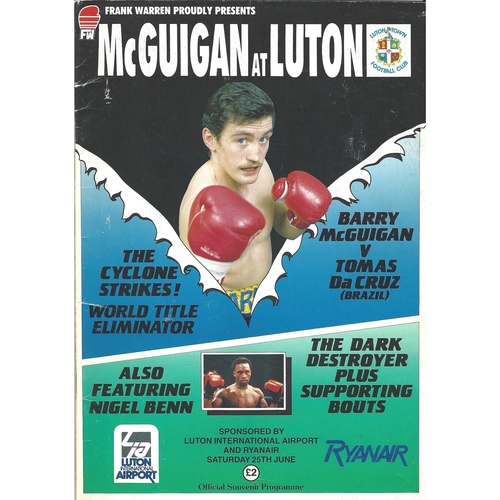 1986 Barry McGuigan v Tomas Da Cruz Boxing Programme