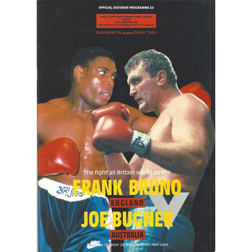 1987 Frank Bruno v Joe Bugner Boxing Programme