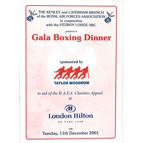 2001 Royal Air Forces Association Gala Boxing Dinner Programme