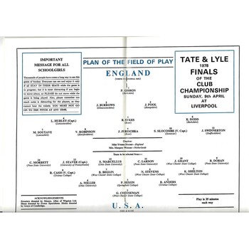 1978 England v United States of America Women’s International Hockey Programme