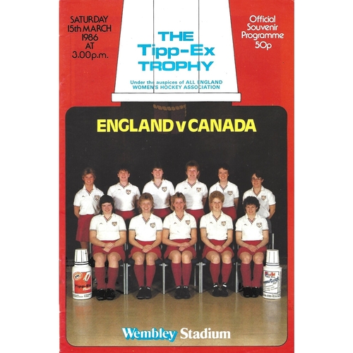 England Women's Hockey Programmes