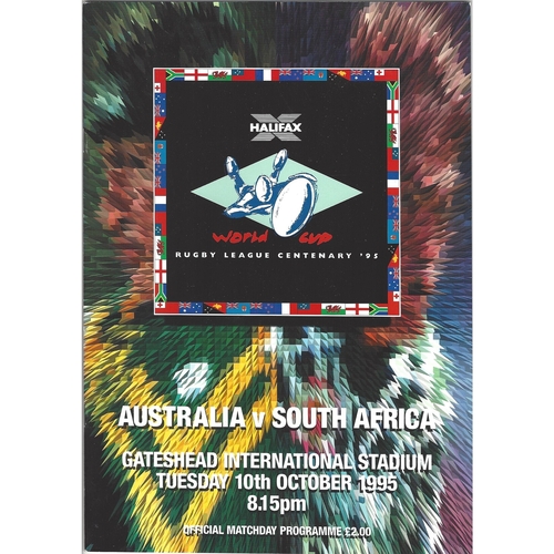 1995 Australia v South Africa Rugby League World Cup Programme