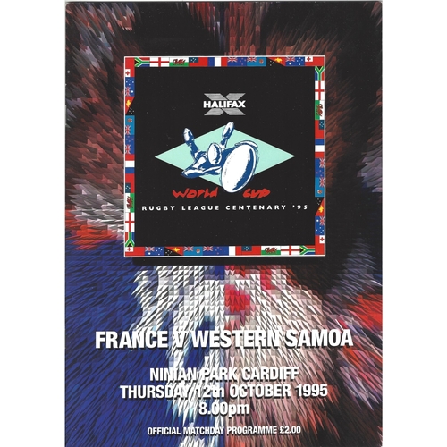 1995 France v Western Samoa Rugby League World Cup Programme