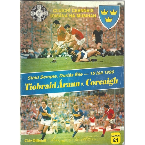 1990 Tipperary v Cork Hurling Final Programme