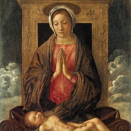 Madonna Enthroned Adoring the Sleeping Child