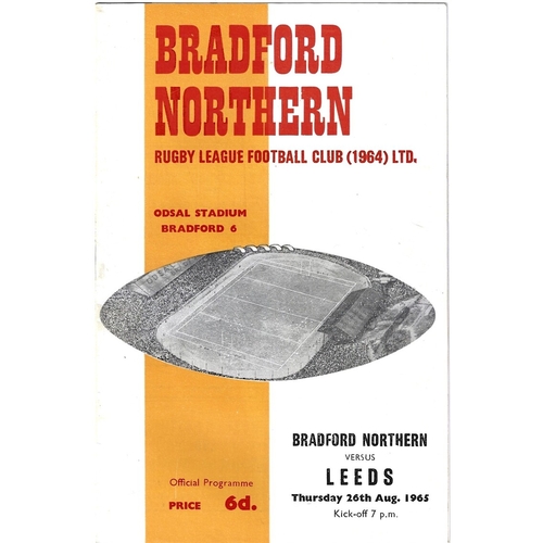 1965/66 Bradford Northern v Leeds Rugby League Programme