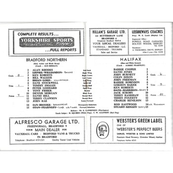 1965/66 Bradford Northern v Halifax Rugby League Challenge Cup 1st Round Programme
