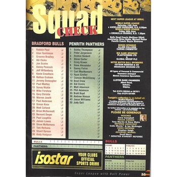 1997 Bradford Northern v Penrith Panthers Rugby League World Club Challenge Programme