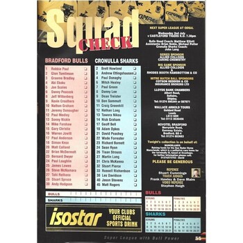 1997 Bradford Northern v Cronulla Sharks Rugby League World Club Challenge Programme