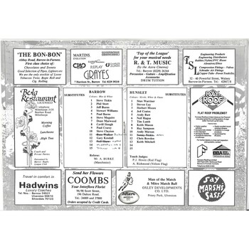 1988/89 Barrow v Hunslet Rugby League Programme