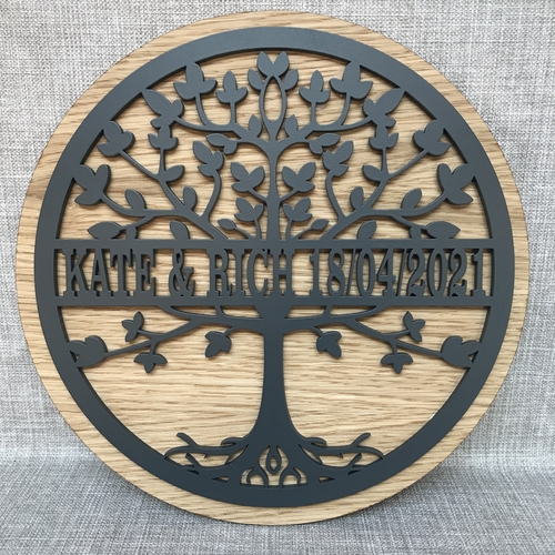 Customised Tree Of Life Monogram |Family Name sign