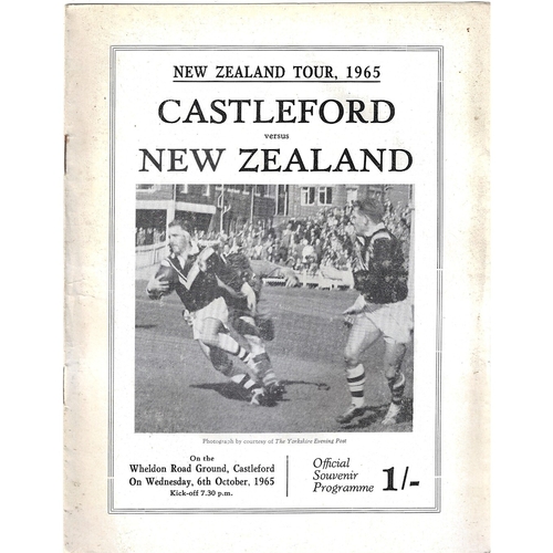 1965/66 Castleford v New Zealand Rugby League Tour Match Programme