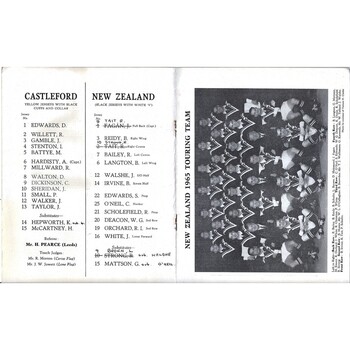 1965/66 Castleford v New Zealand Rugby League Tour Match Programme