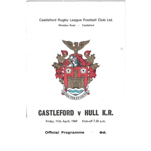 1968/69 Castleford v Hull Kingston Rovers Rugby League Programme