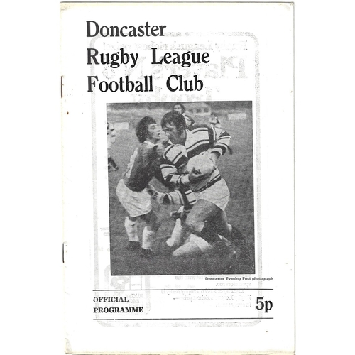 1974/75 Doncaster v Leigh Rugby League Programme