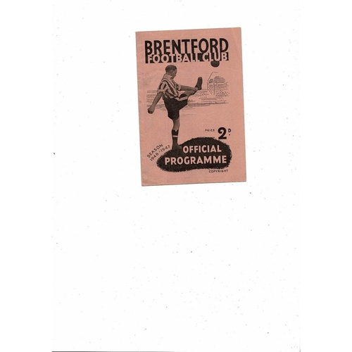 1946/47 Brentford v Derby County Football Programme