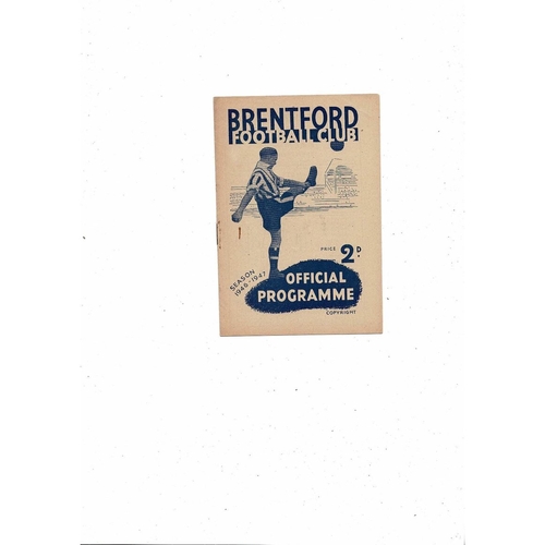 1946/47 Brentford v Stoke City Football Programme