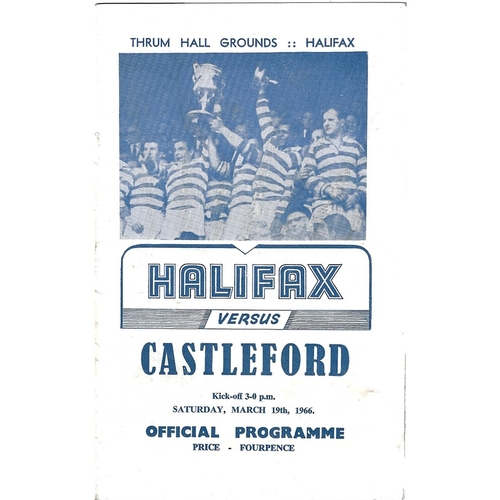 1965/66 Halifax v Castleford Rugby League Programme