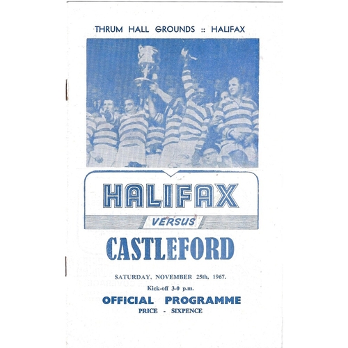 1967/68 Halifax v Castleford Rugby League Programme