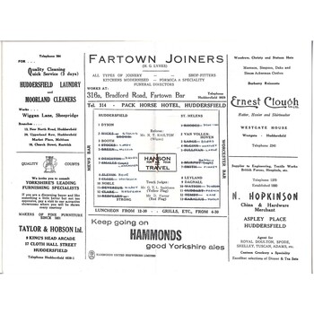 1961/62 Huddersfield v St. Helens Rugby League Programme