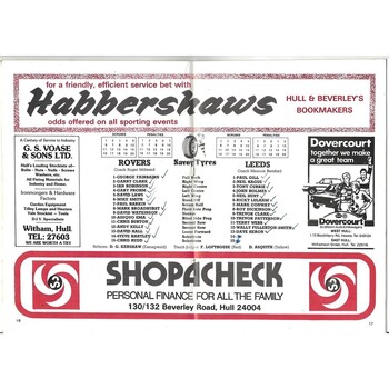 1984 Hull Kingston Rovers v Leeds Rugby League Programme