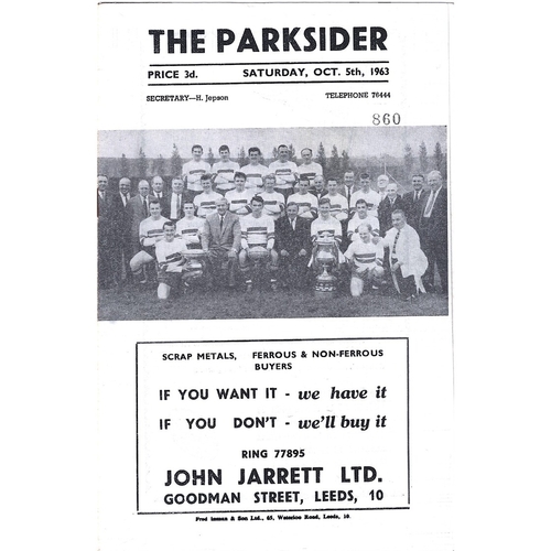 1963/64 Hunslet v Hull Eastern Divisional Championship Group Match Rugby League Programme