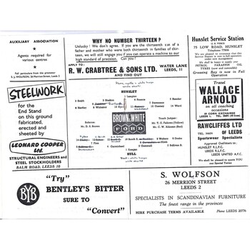 1963/64 Hunslet v Hull Eastern Divisional Championship Group Match Rugby League Programme