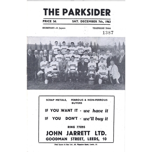 1963/64 Hunslet v Featherstone Rovers Rugby League Programme