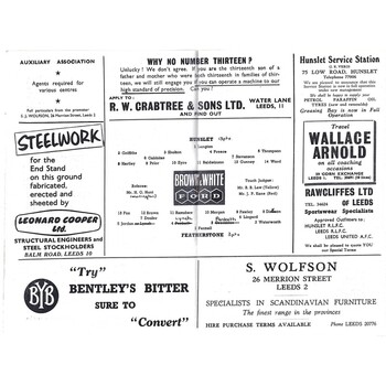 1963/64 Hunslet v Featherstone Rovers Rugby League Programme