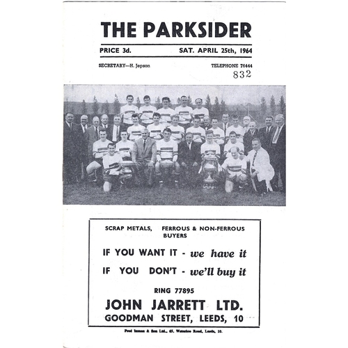 1963/64 Hunslet v Castleford Rugby League Programme