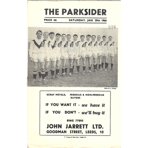 1965/66 Hunslet v York Rugby League Programme