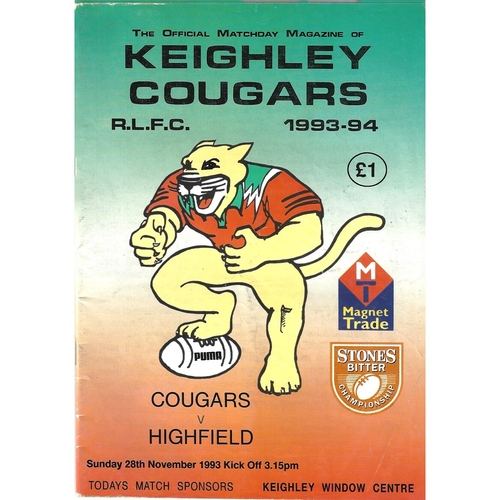 Keighley Home Rugby League Programmes