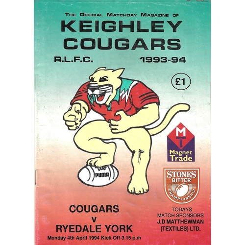 Keighley Home Rugby League Programmes