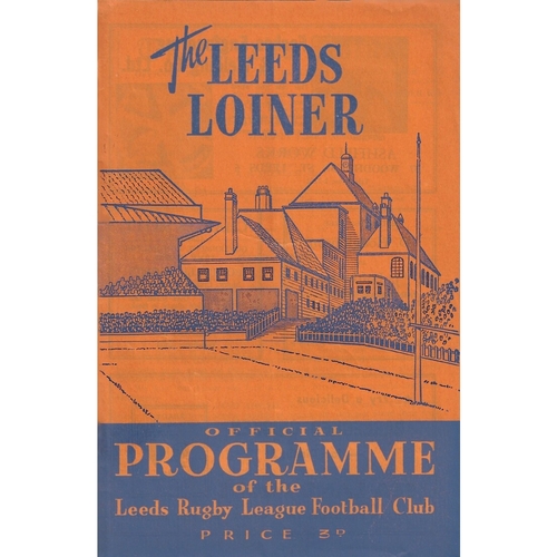 1961/62 Leeds v Halifax Rugby League Programme